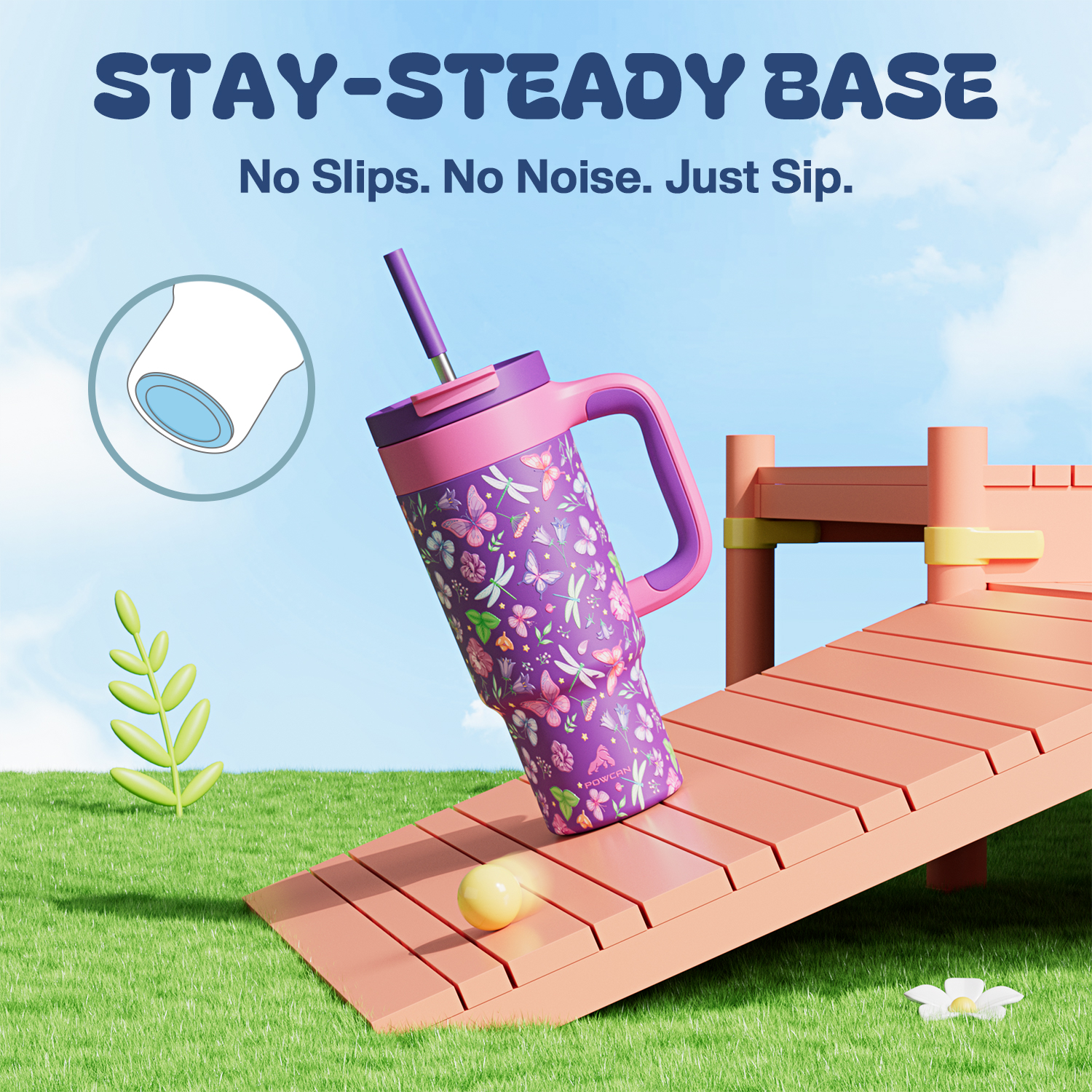 24 oz Tumbler with 2-in-1 Metal Straw Lid