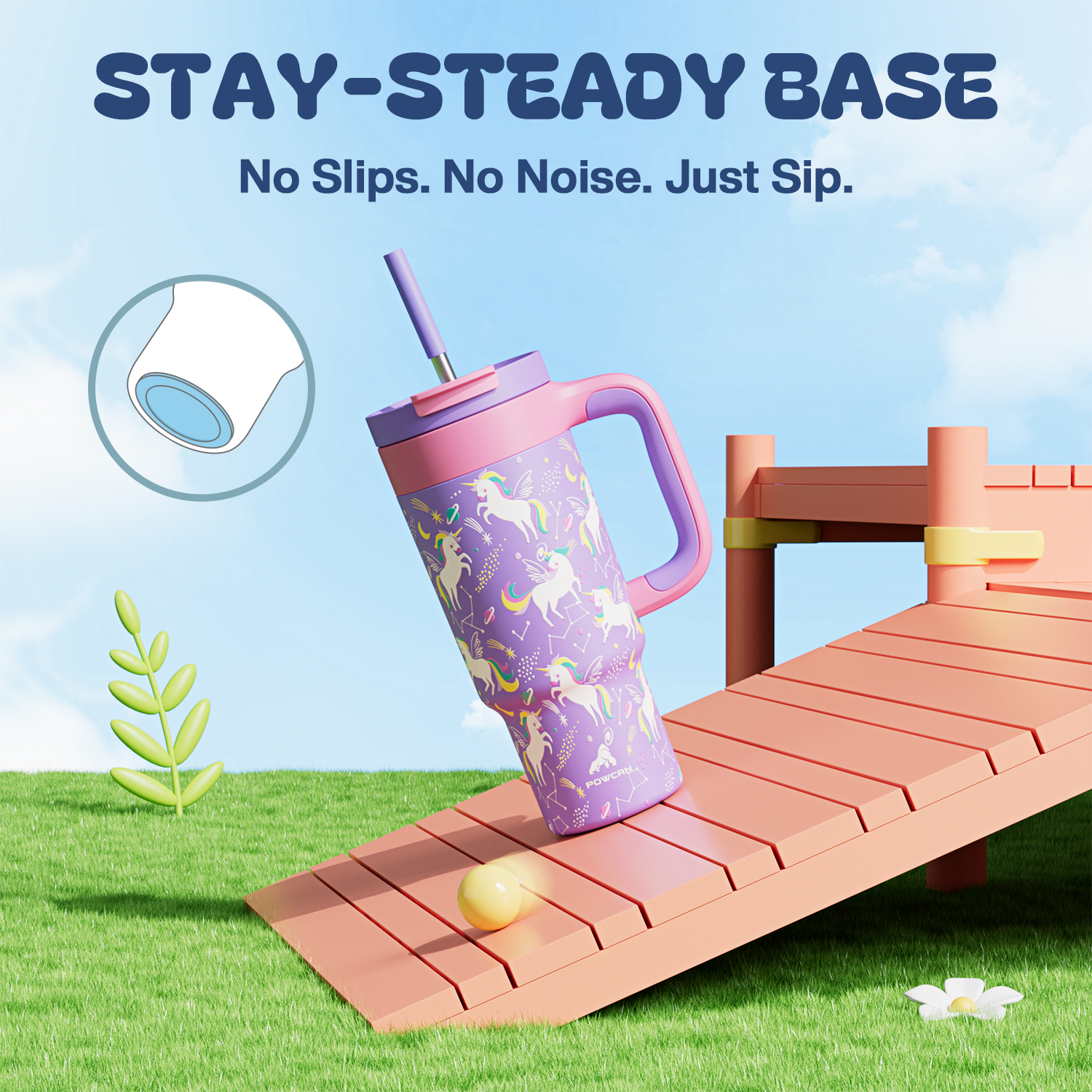 24 oz Tumbler with 2-in-1 Metal Straw Lid