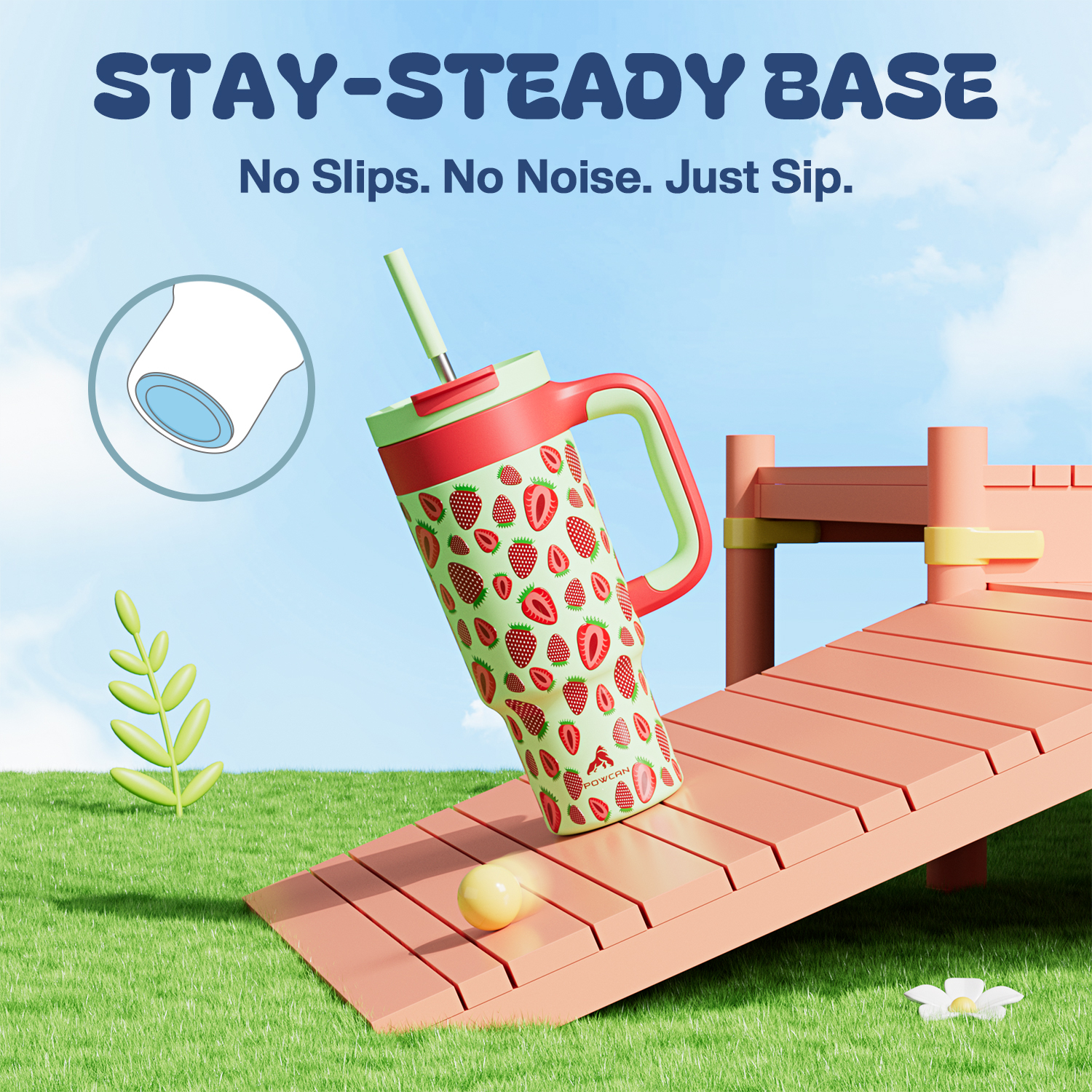 24 oz Tumbler with 2-in-1 Metal Straw Lid