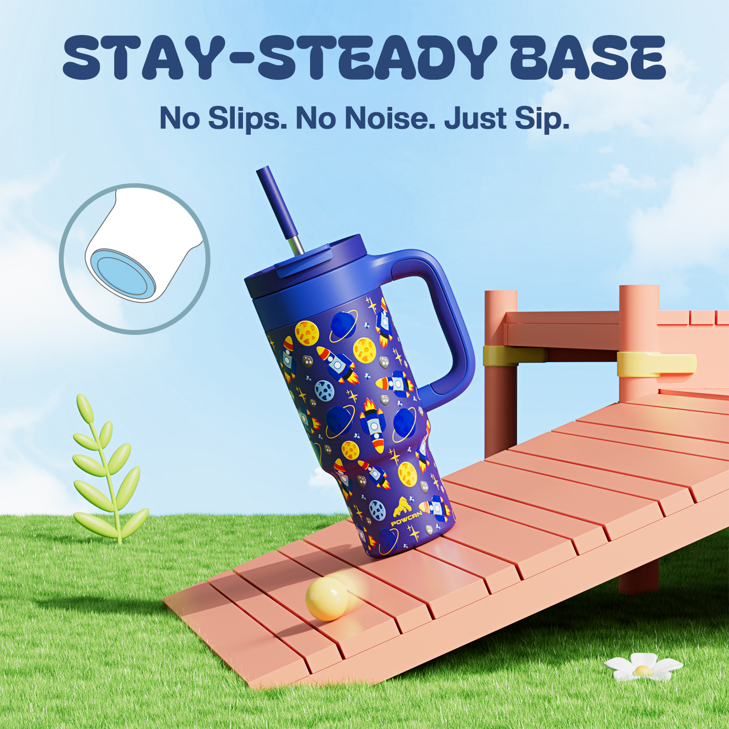 24 oz Tumbler with 2-in-1 Metal Straw Lid