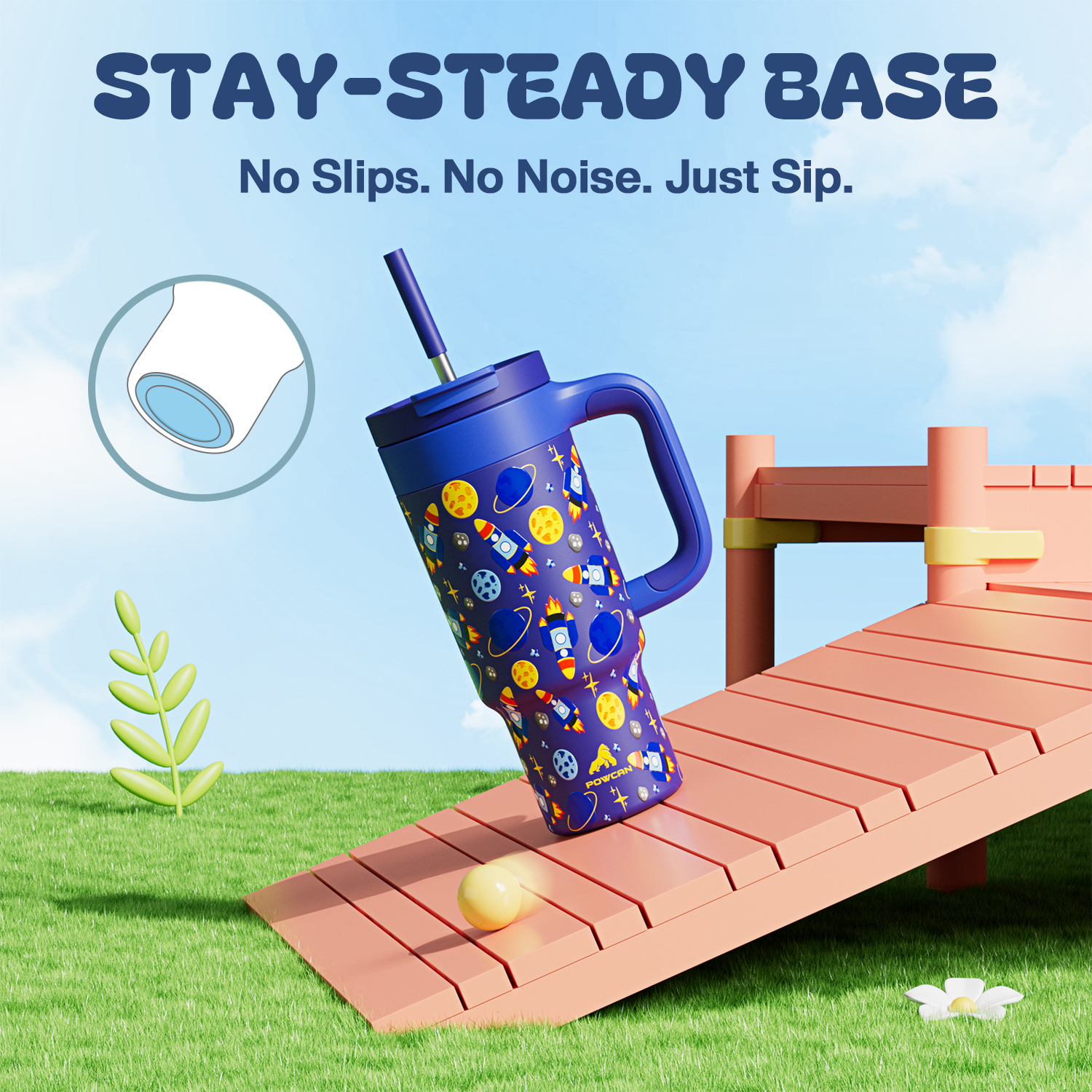 24 oz Tumbler with 2-in-1 Metal Straw Lid