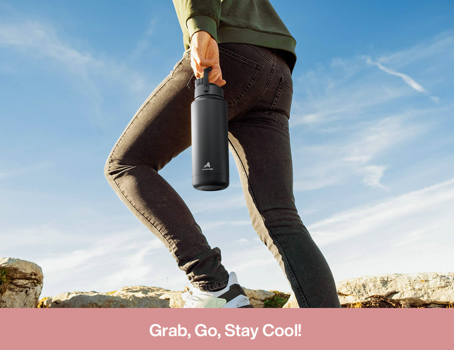 40 oz Insulated Water Bottle with 2-in-1 Straw and Spout Lid
