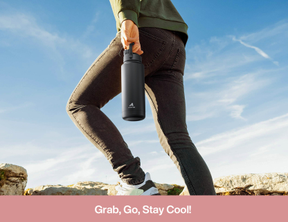 40 oz Insulated Water Bottle with 2-in-1 Straw and Spout Lid
