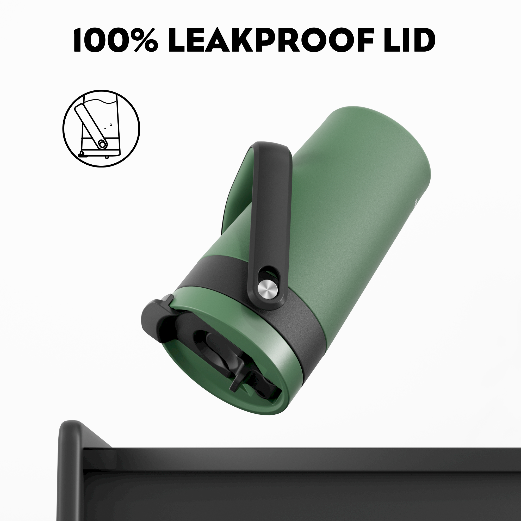 16 oz Insulated Coffee Mug for Work: 2-in-1 Straw Flip Lid, Keep Cold 24H, Fit in Car Cupholder, Leakproof, Stainless Steel Coffee Tumbler with Handle for Travel, Outdoor, Camping and Gifts (Deepsea)