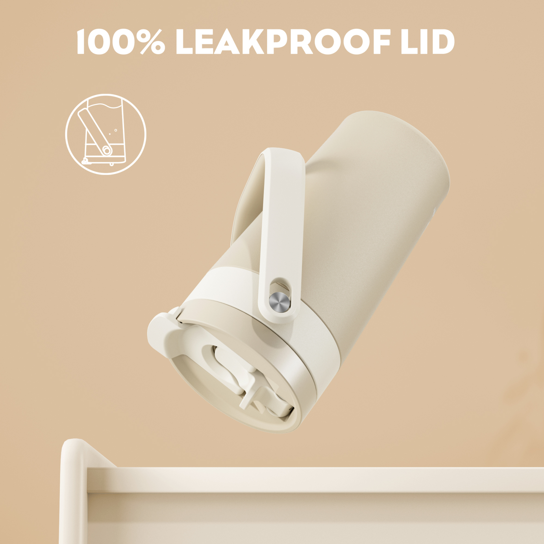 16 oz Insulated Coffee Mug for Work: 2-in-1 Straw Flip Lid, Keep Cold 24H, Fit in Car Cupholder, Leakproof, Stainless Steel Coffee Tumbler with Handle for Travel, Outdoor, Camping and Gifts (Deepsea)