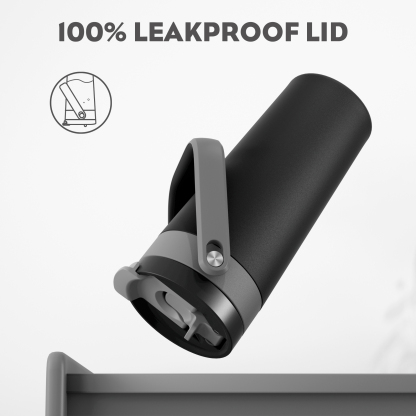 24 oz Insulated Coffee Mug for Travel: 2-in-1 Straw Flip Lid, Keep Cold 24H, Fit in Car Cupholder, Leakproof, Stainless Steel Coffee Tumbler with Handle for Outdoor, Office, Gifts and Sports (Deepsea)