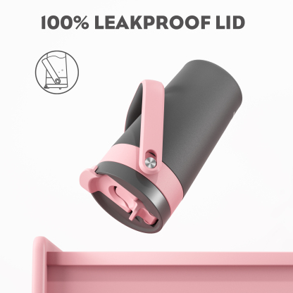 16 oz Insulated Coffee Mug for Work: 2-in-1 Straw Flip Lid, Keep Cold 24H, Fit in Car Cupholder, Leakproof, Stainless Steel Coffee Tumbler with Handle for Travel, Outdoor, Camping and Gifts (Deepsea)