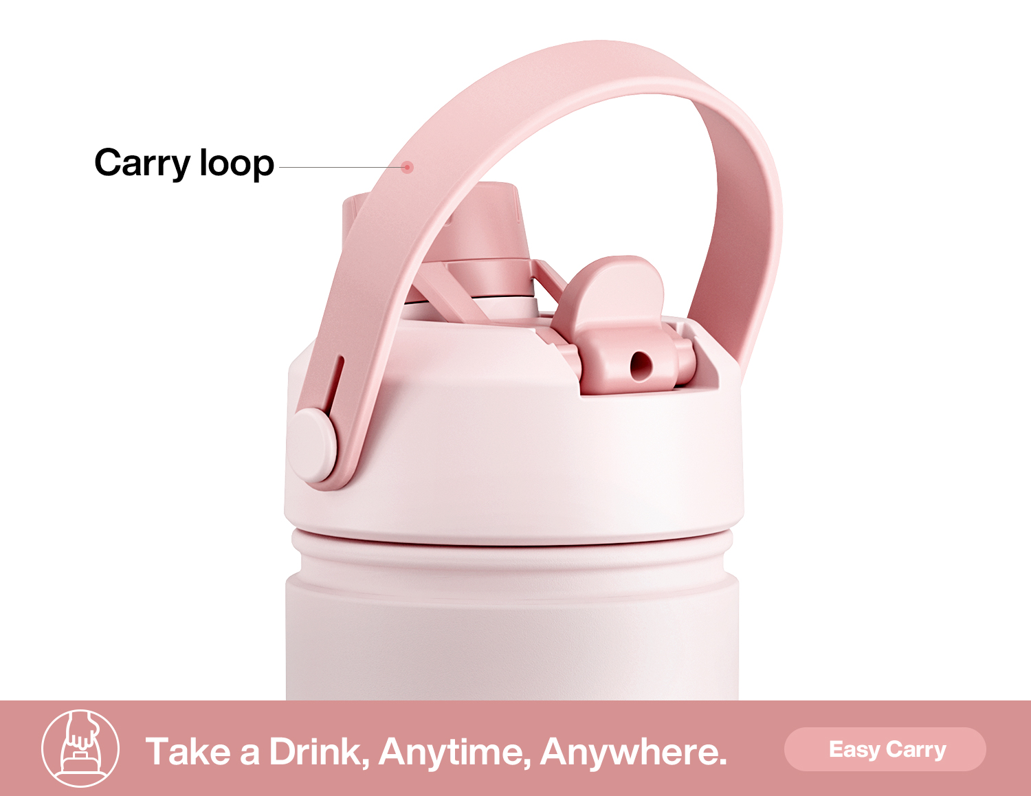 18 oz Insulated Water Bottle with 2-in-1 Straw and Spout Lid - Pure Collection