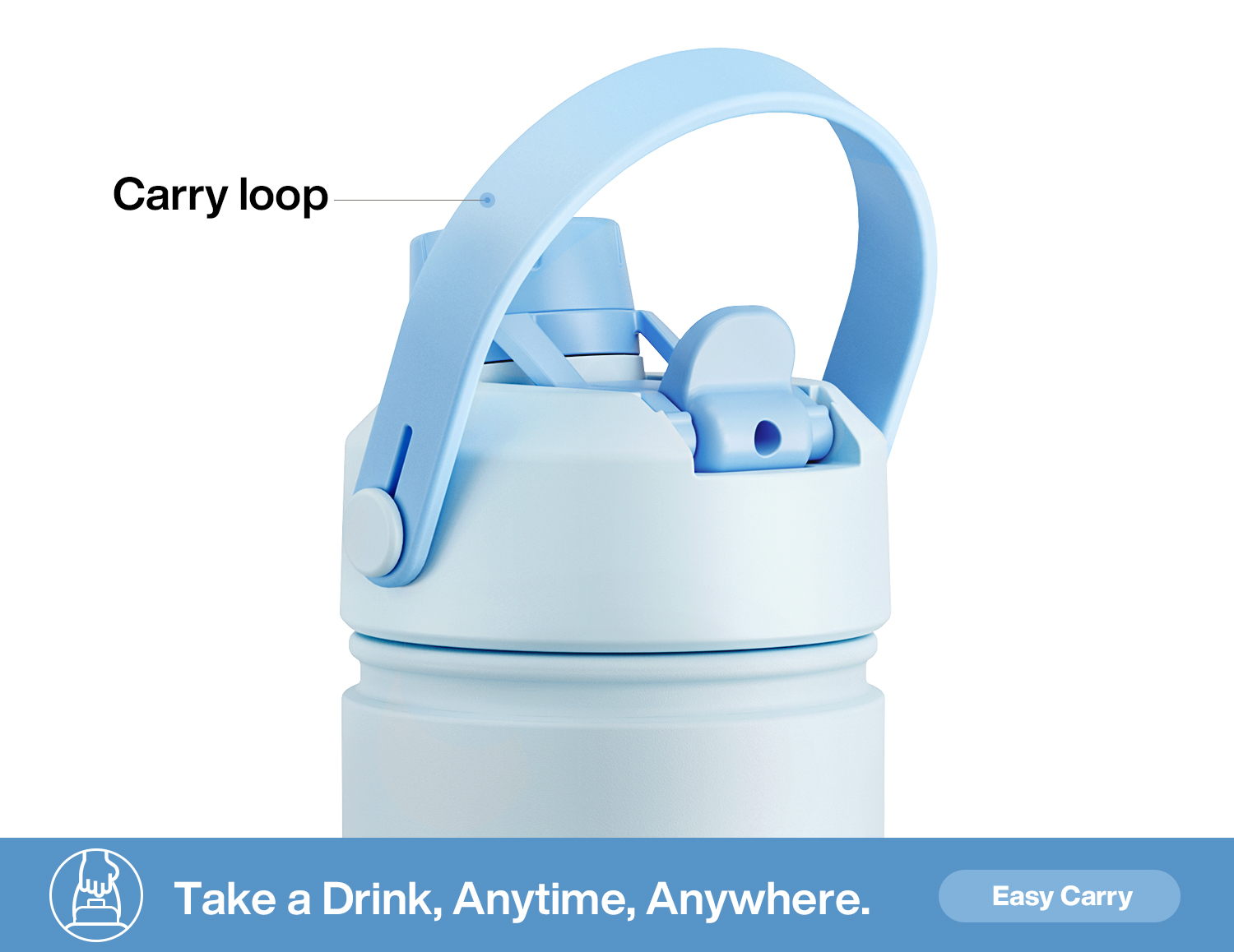 18 oz Insulated Water Bottle with 2-in-1 Straw and Spout Lid - Pure Collection