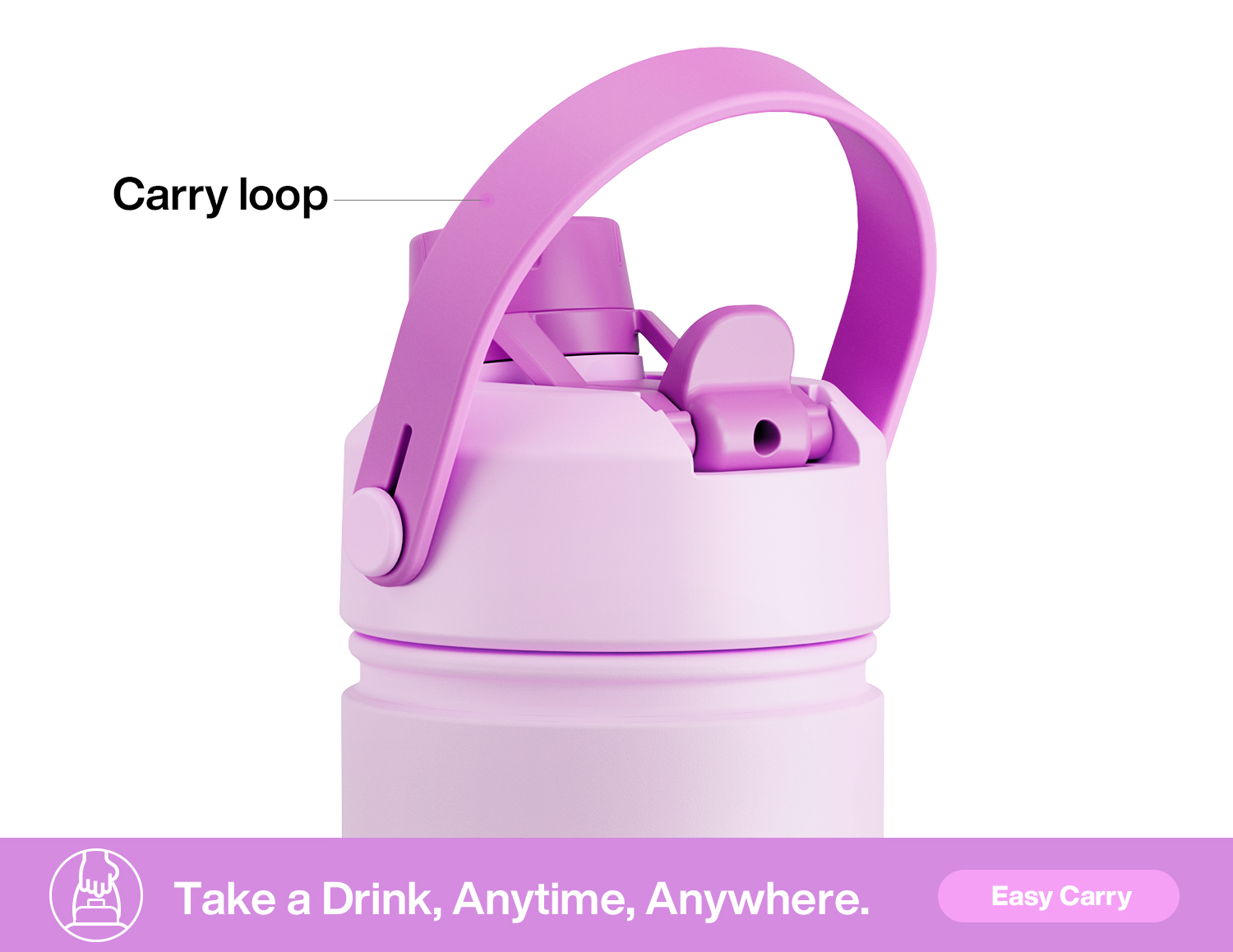 18 oz Insulated Water Bottle with 2-in-1 Straw and Spout Lid - Pure Collection