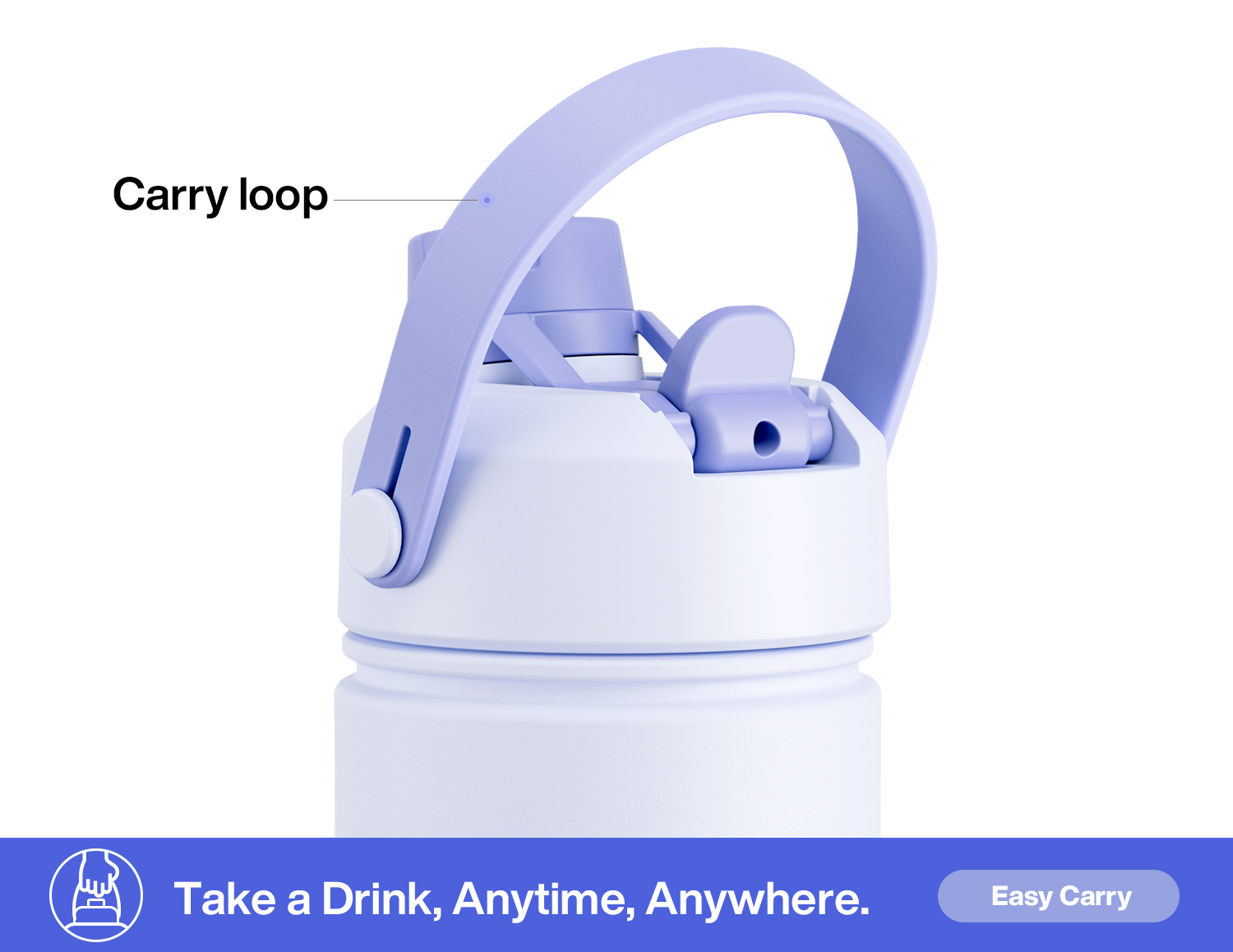 26 oz Insulated Water Bottle with 2-in-1 Straw and Spout Lid - Pure Collection