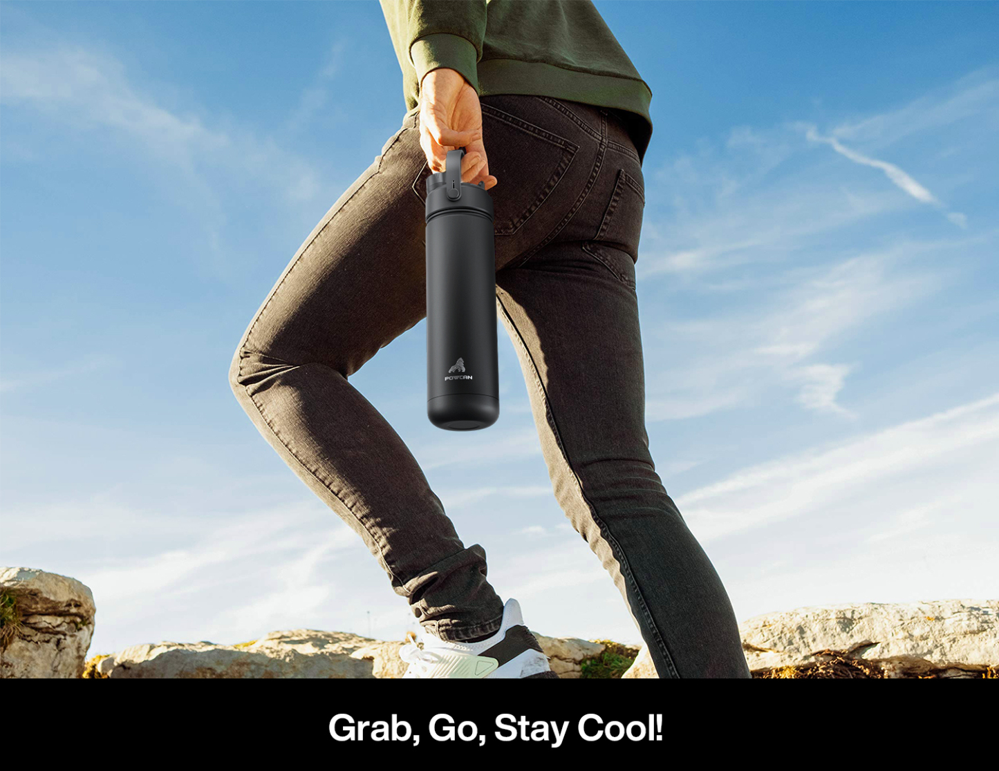 26oz Insulated Water Bottle with 2-in-1 Straw and Spout Lid Pure Collection, Keep Cold 24H, Leak-Proof