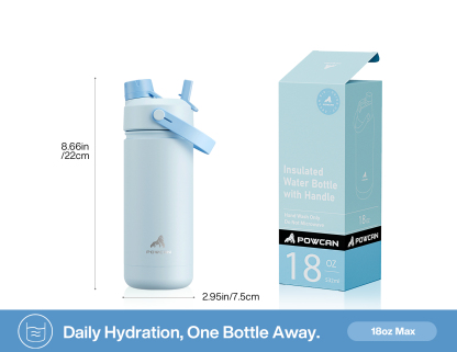 18 oz Insulated Water Bottle with 2-in-1 Straw and Spout Lid - Pure Collection
