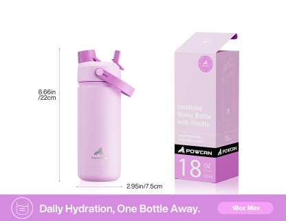 18 oz Insulated Water Bottle with 2-in-1 Straw and Spout Lid - Pure Collection