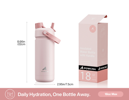 18 oz Insulated Water Bottle with 2-in-1 Straw and Spout Lid - Pure Collection