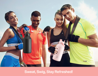 64 oz Insulated Water Bottle with 2-in-1 Straw and Spout Lid