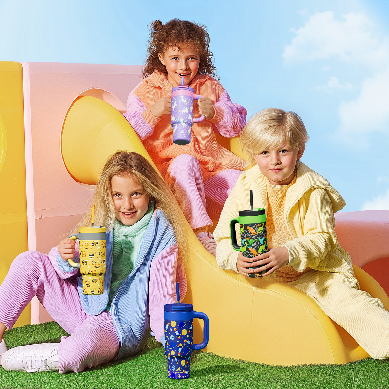 24 oz Tumbler with 2-in-1 Metal Straw Lid