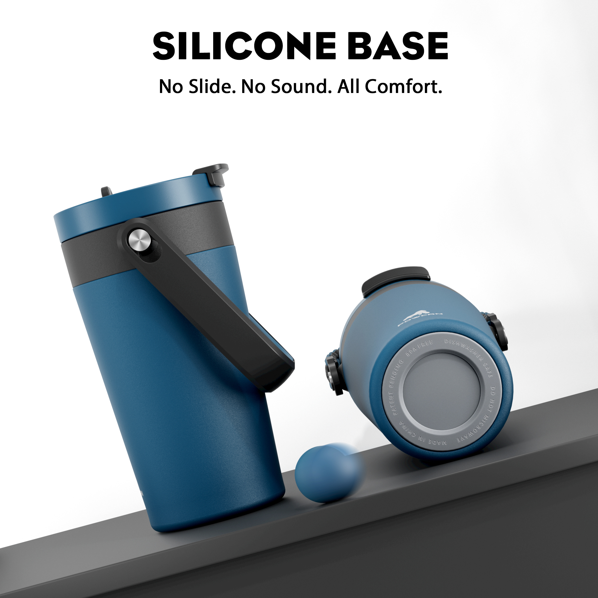 16 oz Insulated Coffee Mug for Work: 2-in-1 Straw Flip Lid, Keep Cold 24H, Fit in Car Cupholder, Leakproof, Stainless Steel Coffee Tumbler with Handle for Travel, Outdoor, Camping and Gifts (Deepsea)