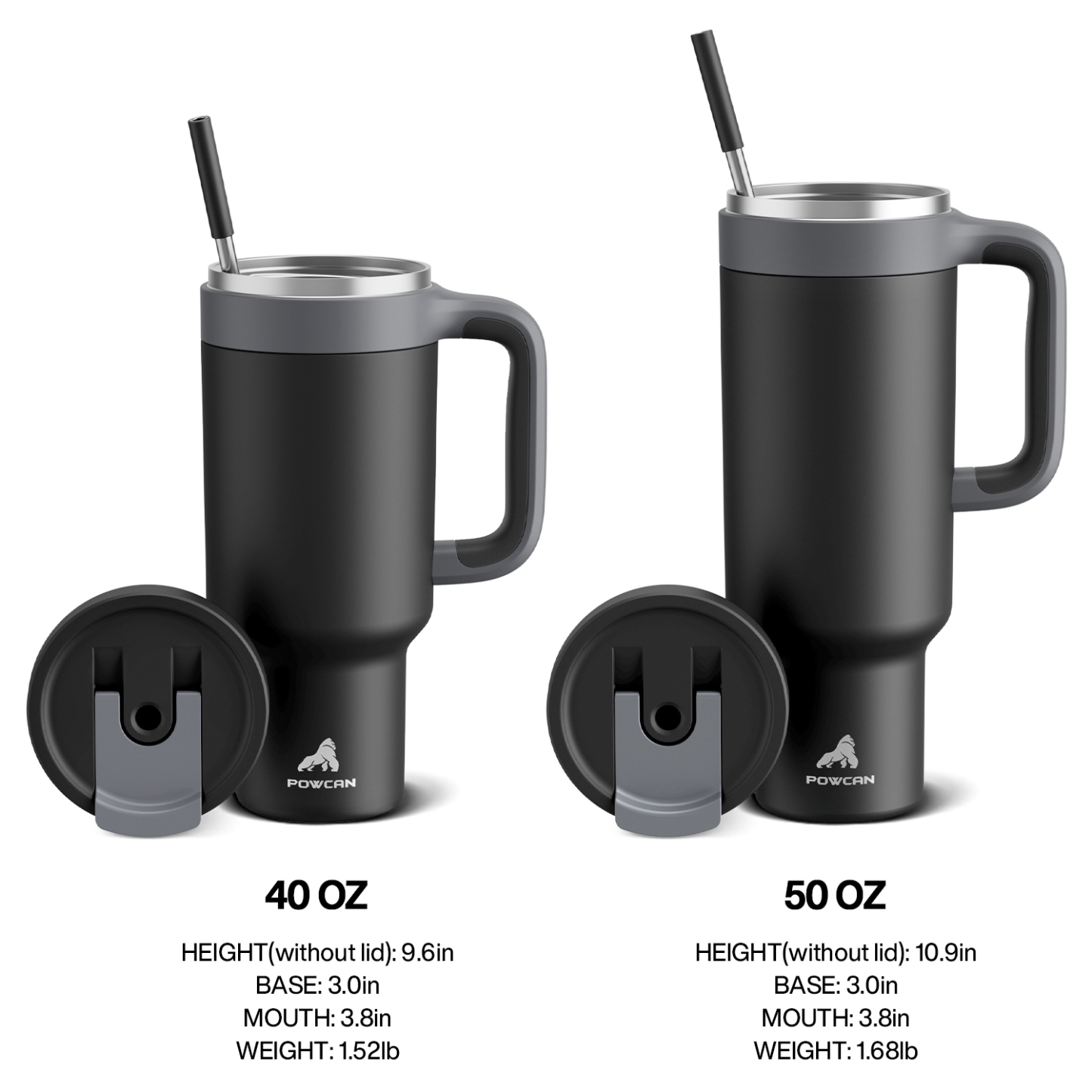 50 oz Tumbler with 2-in-1 Metal Straw Lid - Pure Collection