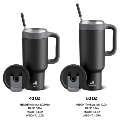 50 oz Tumbler with 2-in-1 Metal Straw Lid - Pure Collection