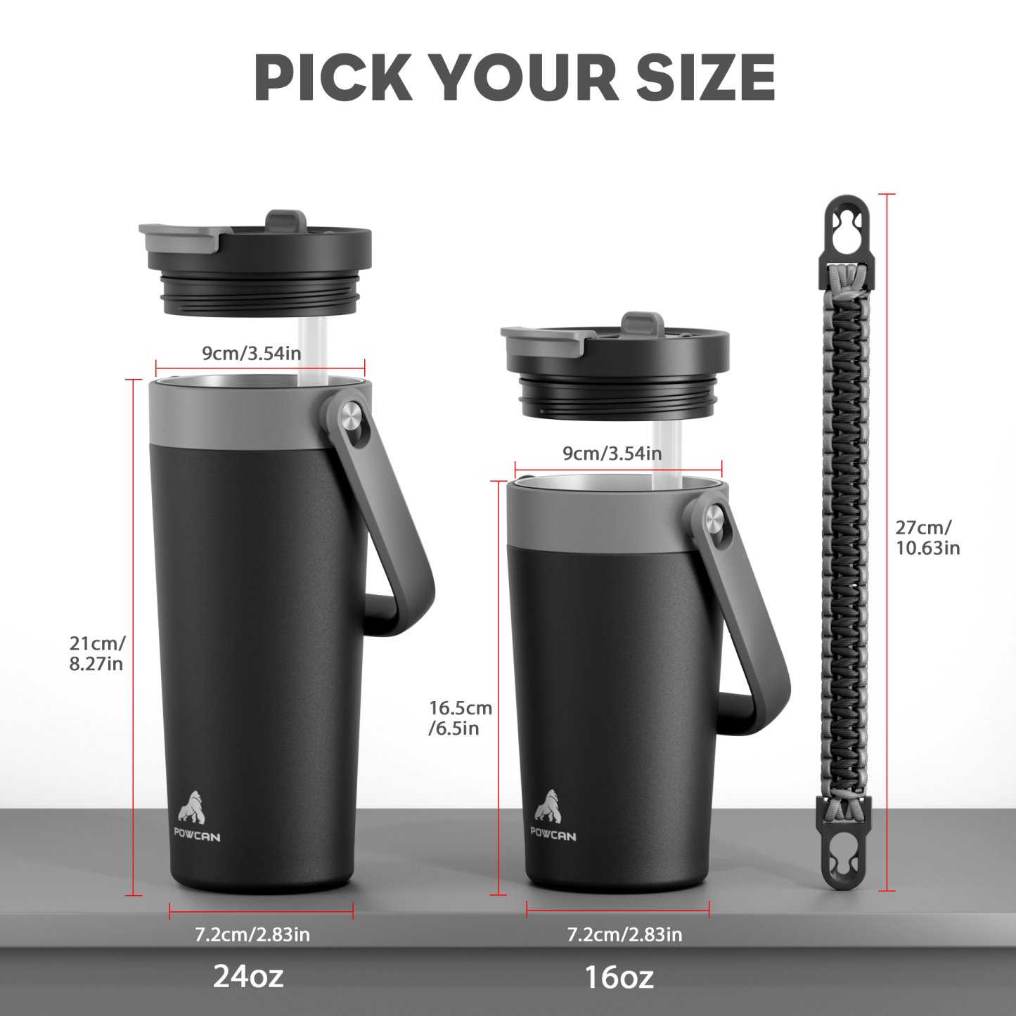 24 oz Insulated Coffee Mug for Travel: 2-in-1 Straw Flip Lid, Keep Cold 24H, Fit in Car Cupholder, Leakproof, Stainless Steel Coffee Tumbler with Handle for Outdoor, Office, Gifts and Sports (Deepsea)