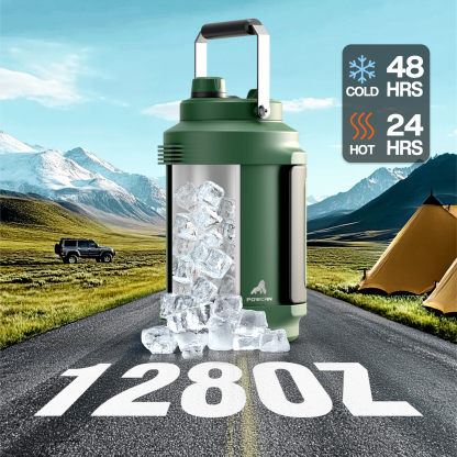 1 Gallon / 128 oz Insulated Water Jug with 2-in-1 Lid and Dual Handle