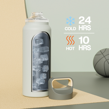 40 oz Insulated Water Bottle with 3 Lids