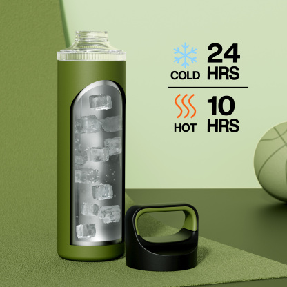 24 oz Insulated Water Bottle with 3 Lids