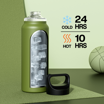 40 oz Insulated Water Bottle with 3 Lids