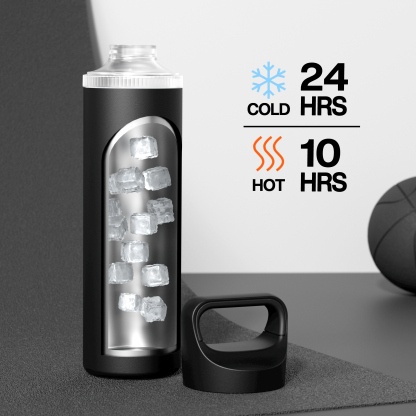 24 oz Insulated Water Bottle with 3 Lids