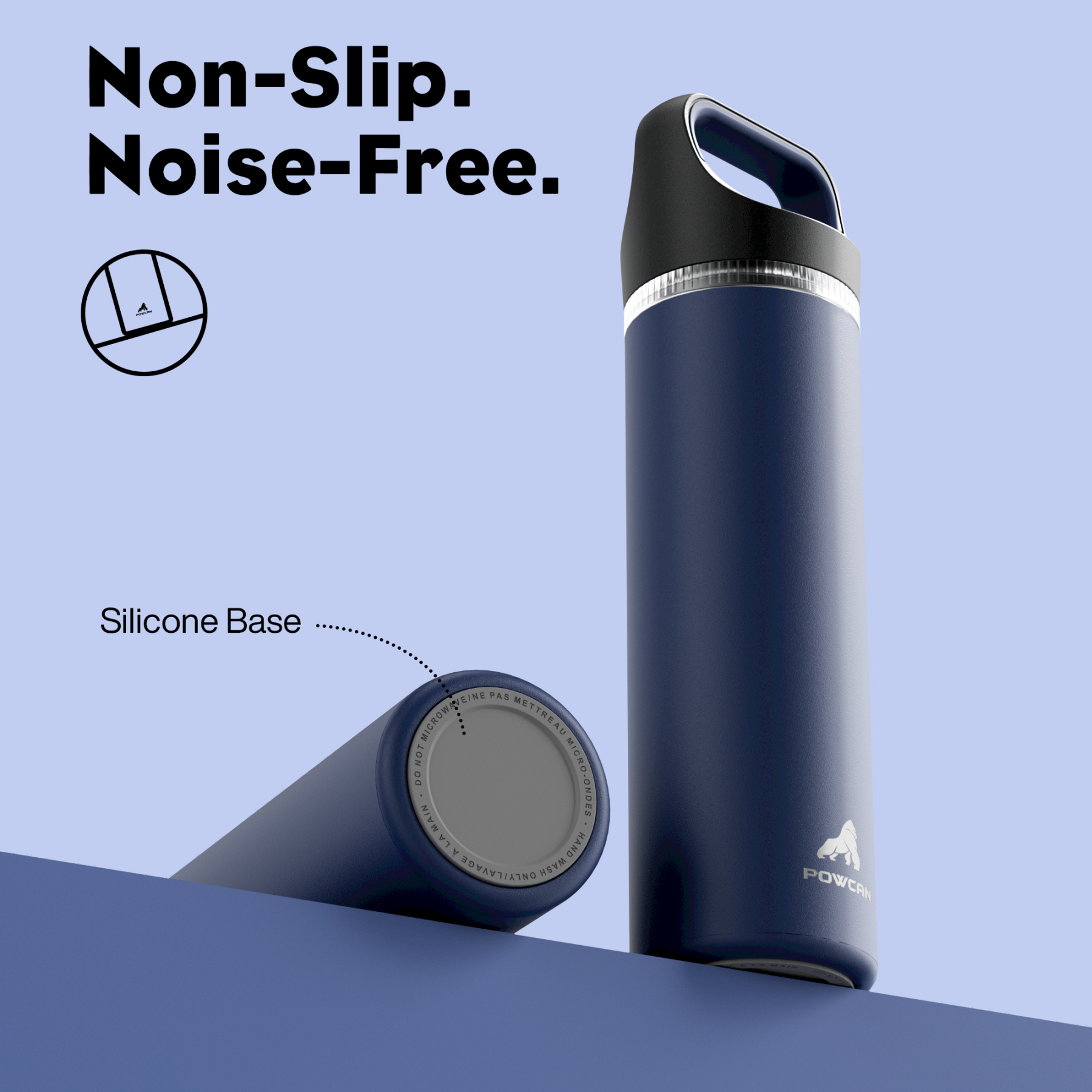 24 oz Insulated Water Bottle with 3 Lids