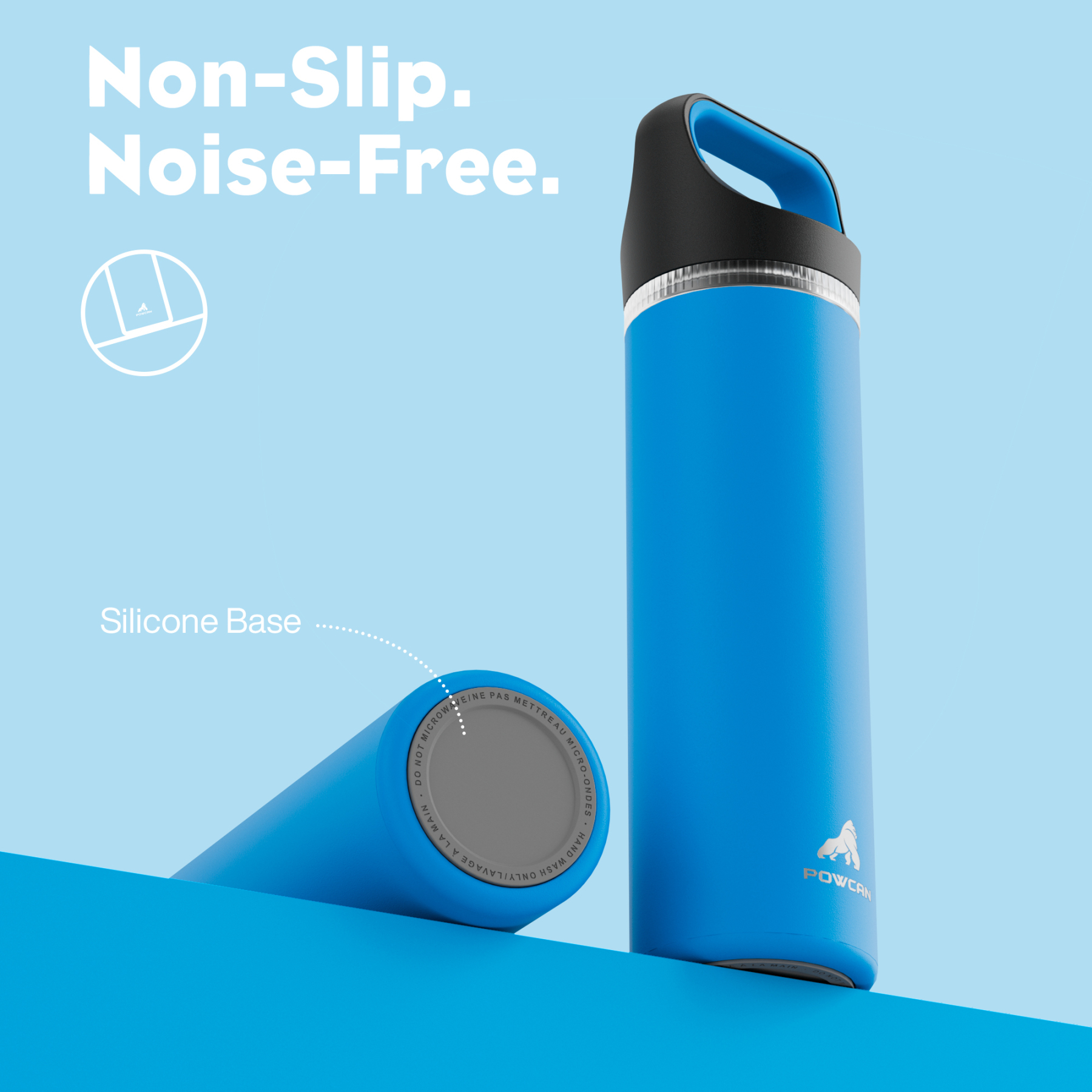 24 oz Insulated Water Bottle with 3 Lids