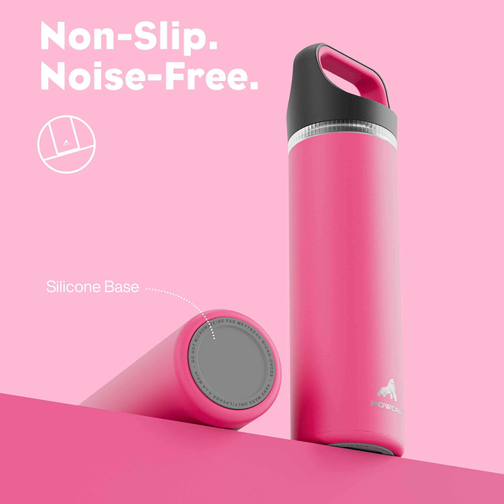 24 oz Insulated Water Bottle with 3 Lids