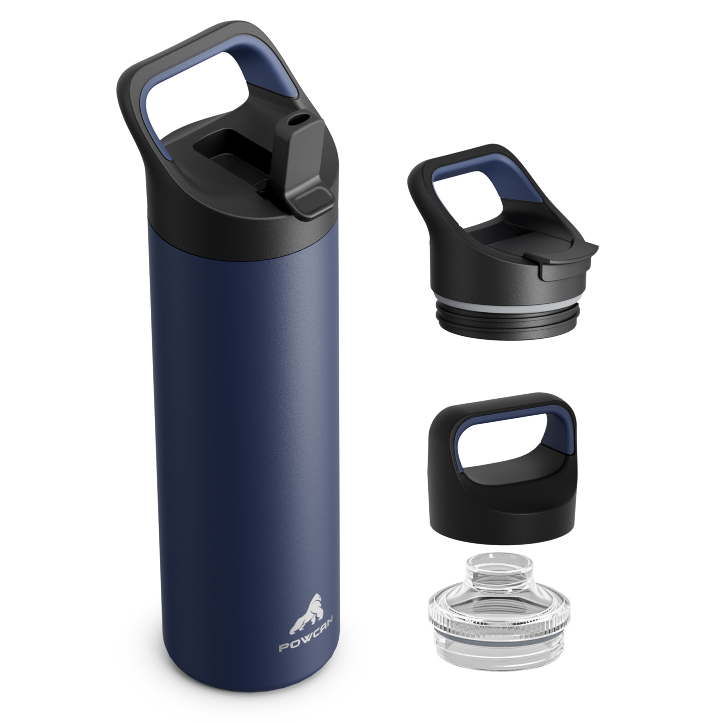 24 oz Insulated Water Bottle with 3 Lids
