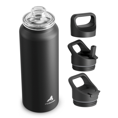 40 oz Insulated Water Bottle with 3 Lids