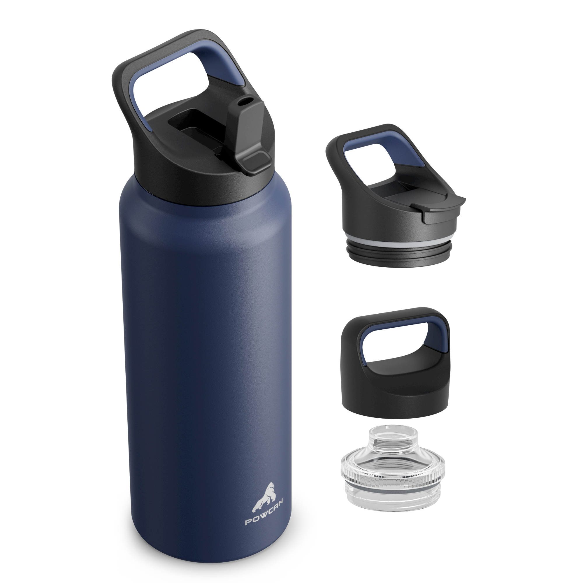 40 oz Insulated Water Bottle with 3 Lids
