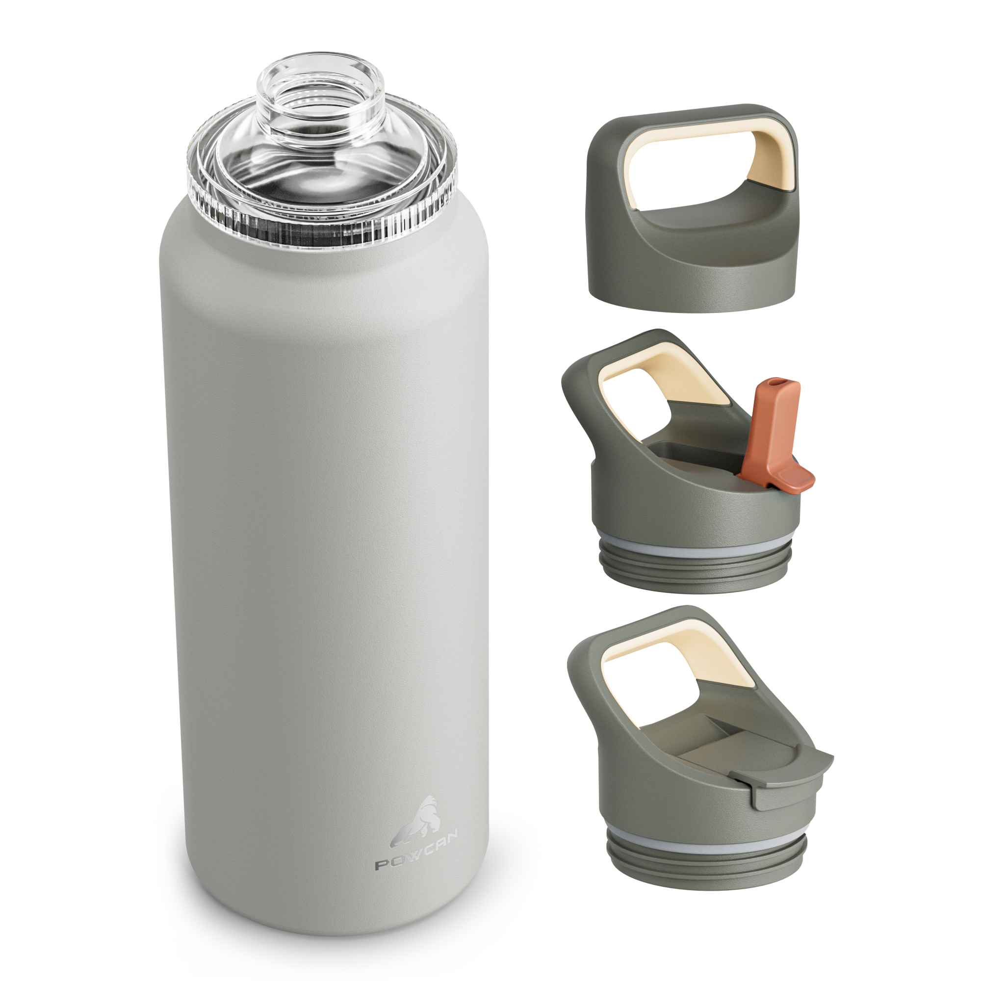 40 oz Insulated Water Bottle with 3 Lids