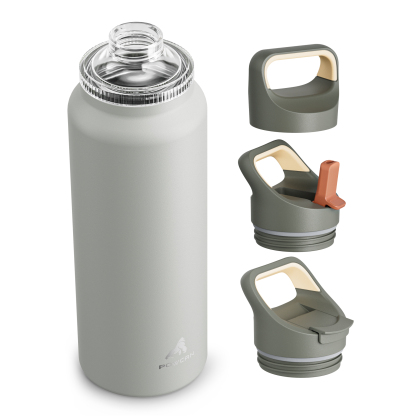 40 oz Insulated Water Bottle with 3 Lids