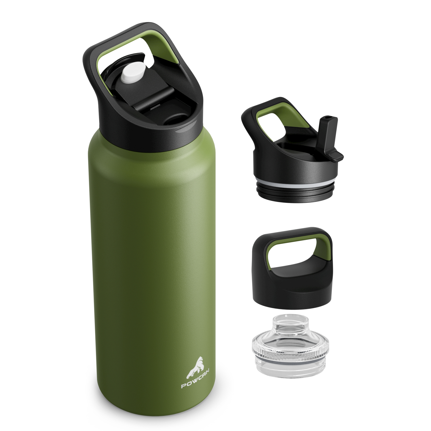 40 oz Insulated Water Bottle with 3 Lids