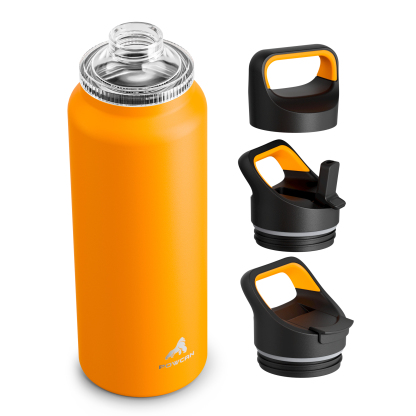 40 oz Insulated Water Bottle with 3 Lids