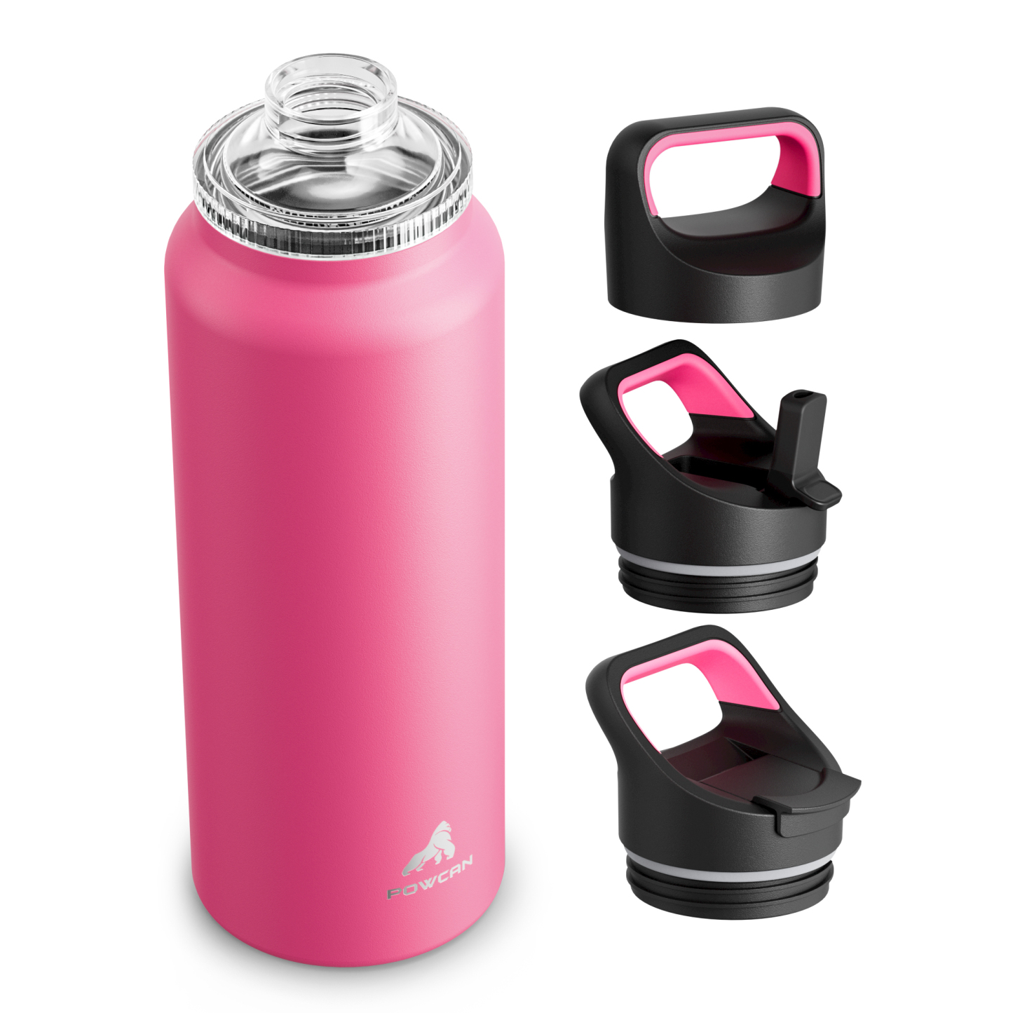 40 oz Insulated Water Bottle with 3 Lids