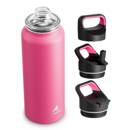 40 oz Insulated Water Bottle with 3 Lids