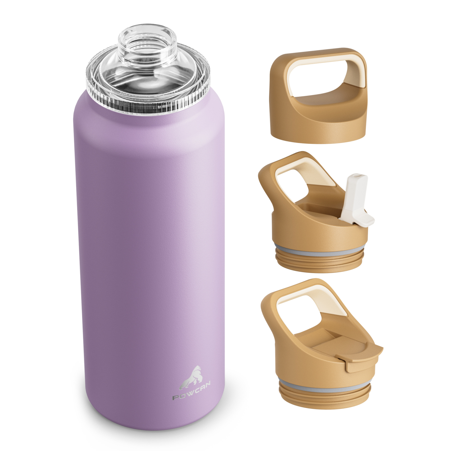 40 oz Insulated Water Bottle with 3 Lids