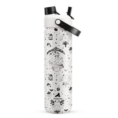 26 oz Insulated Water Bottle with 2-in-1 Straw and Spout Lid