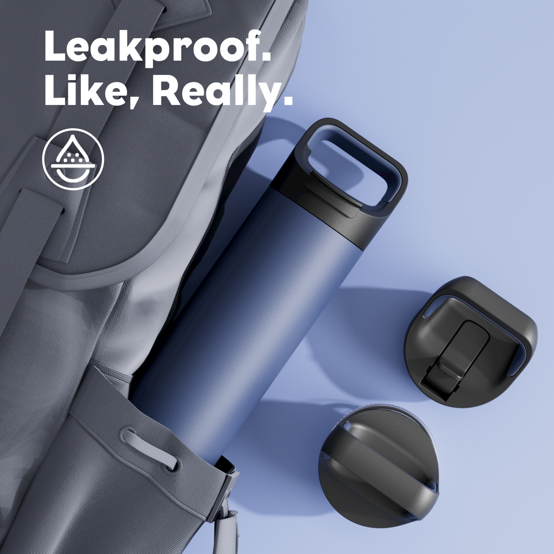 24 oz Insulated Water Bottle with 3 Lids