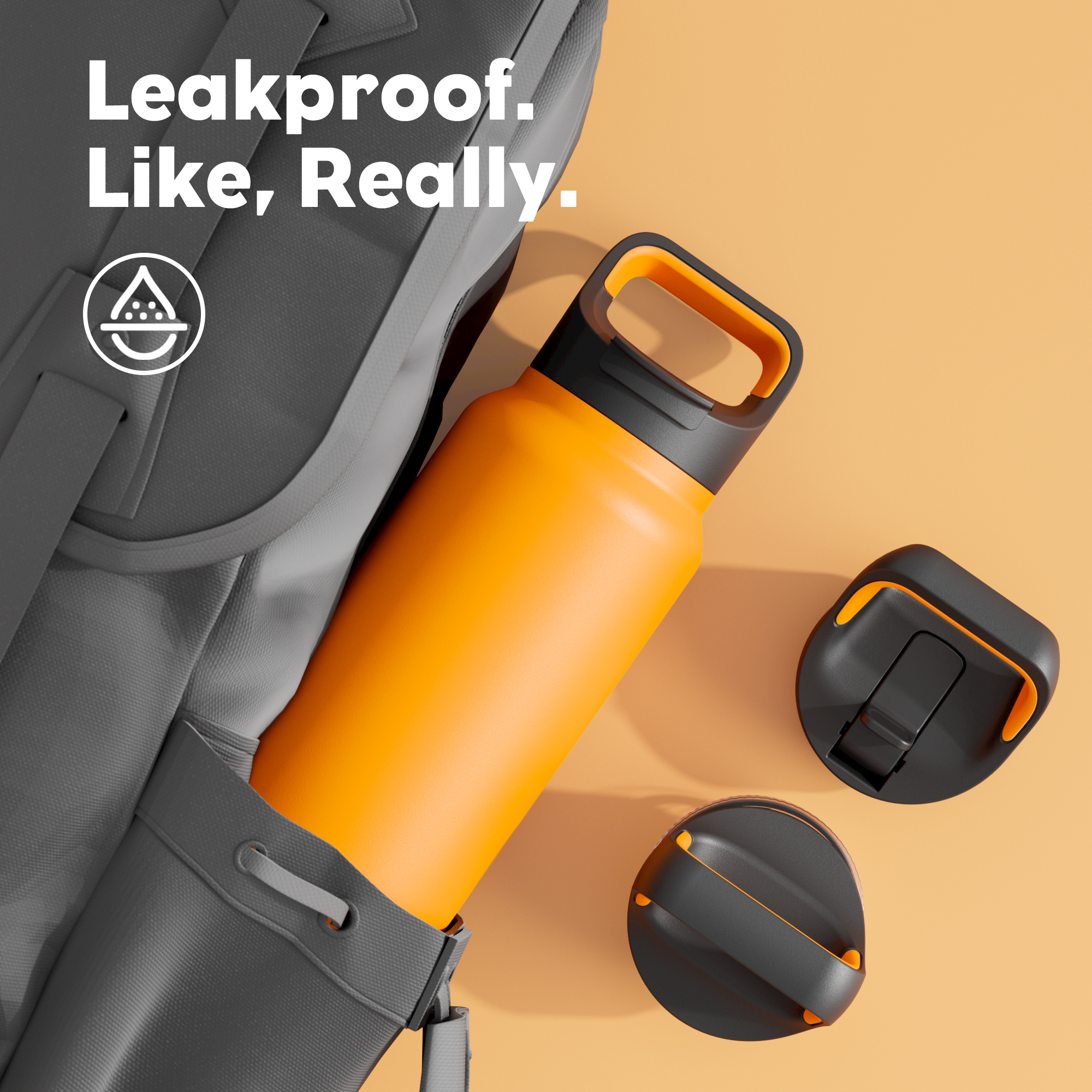 40 oz Insulated Water Bottle with 3 Lids