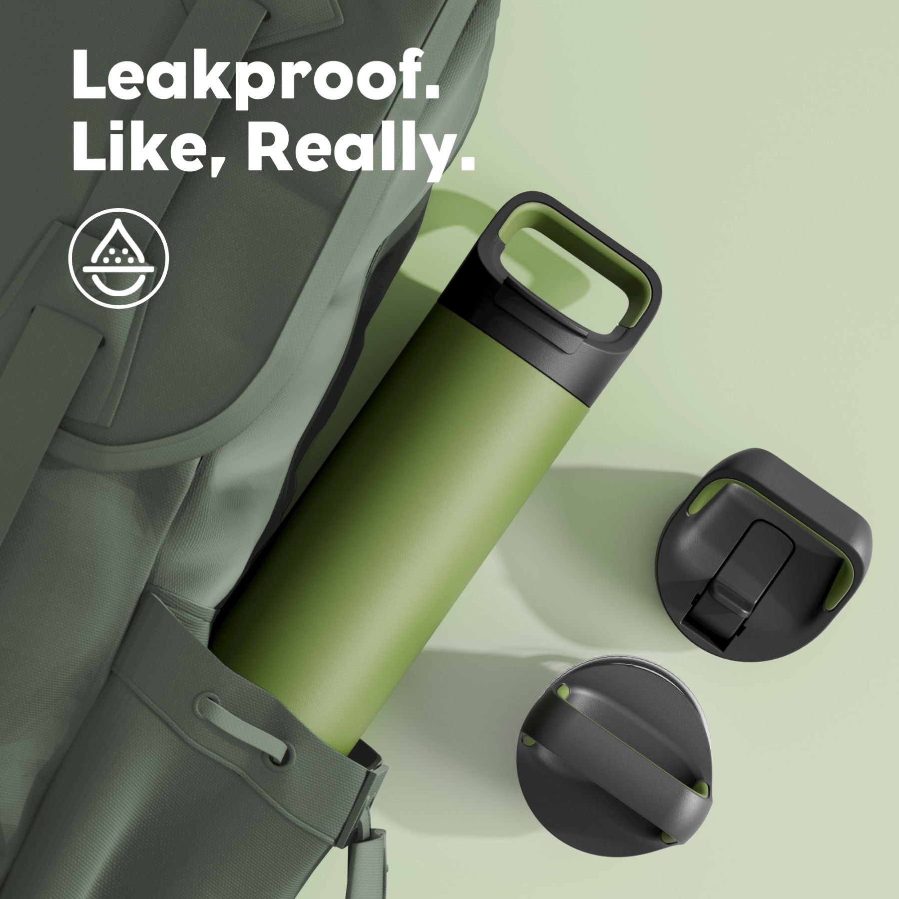 24 oz Insulated Water Bottle with 3 Lids