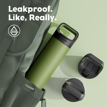 24 oz Insulated Water Bottle with 3 Lids