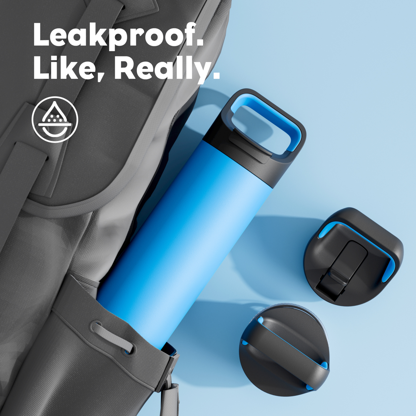 24 oz Insulated Water Bottle with 3 Lids