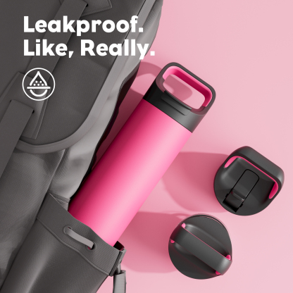 24 oz Insulated Water Bottle with 3 Lids